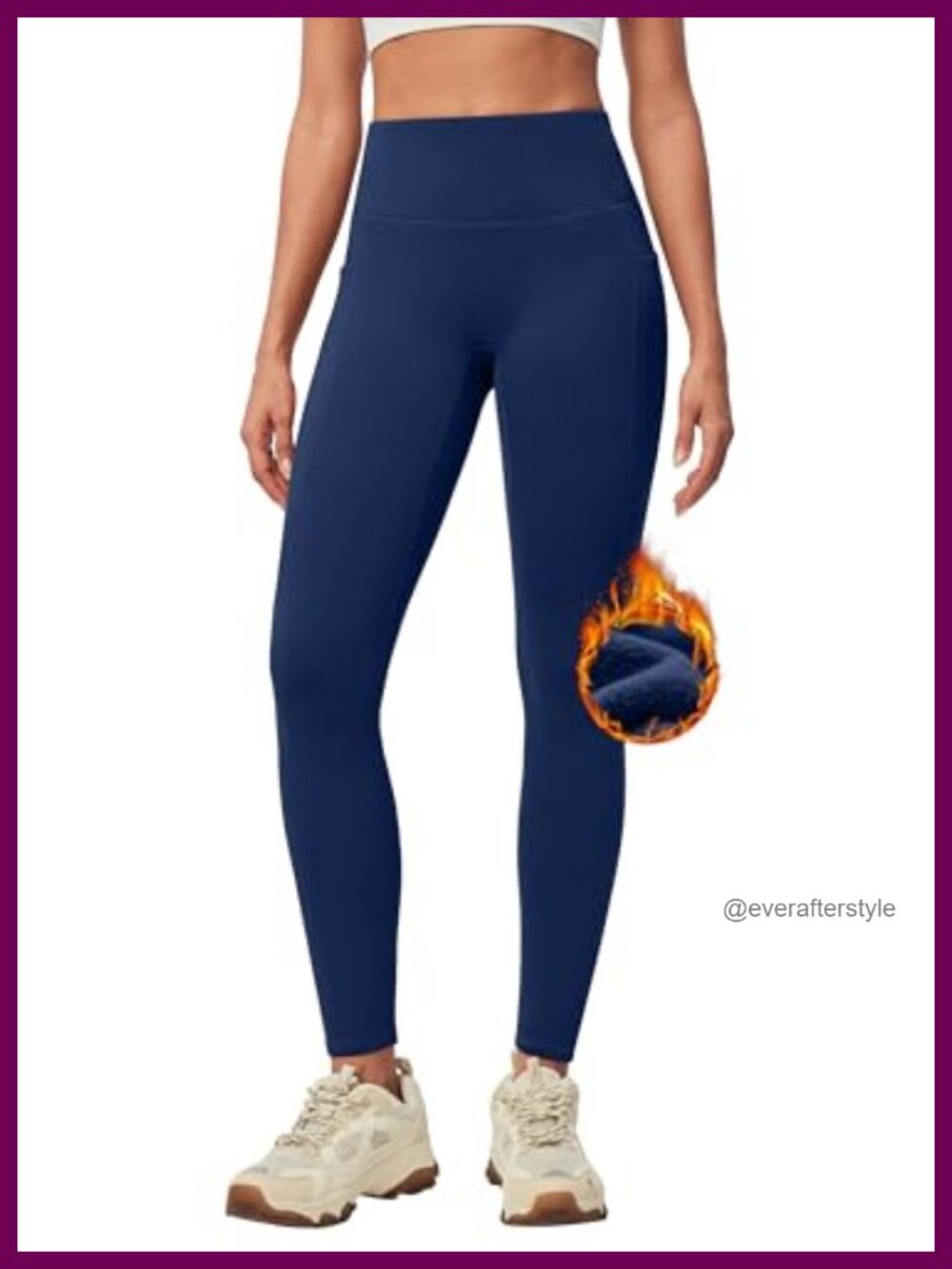 Fleece Lined High Waisted Leggings with Pockets Women's Winter Thermal Yoga